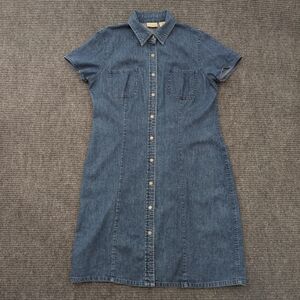 Vintage L.L. Bean 1990's Denim Dress Women's 10 Rachel Green, Coastal, Academia